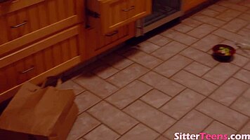 petite babysitter lily jordan teases with blowjob before bent over doggystyle stuffing