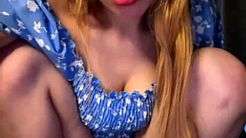 horny teen squirts massively while pounding huge dildo deep inside