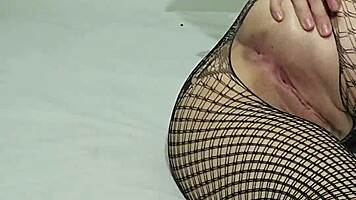 sexy latina babe rips off black lingerie teasing her juicy ass and tits