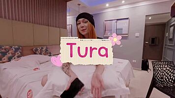 i'm iniciating this delicate pink redhead into porn modeling with tura