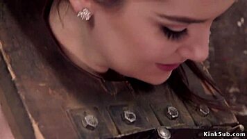 teen trainee bound choked gagged in hardcore bdsm group session