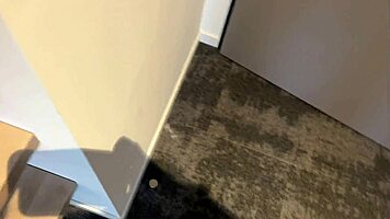 Mixup in hotel rooms got me fucking this wet brunette milf's big tits and shaved pussy cowgirl style to cum swallow