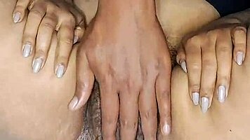 massage oil drips over indian milf's hairy wet pussy as she moans juicy