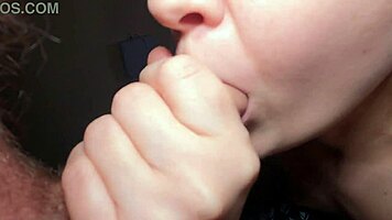 Hot roommate sneaks in plays throbbing dick handjob tease