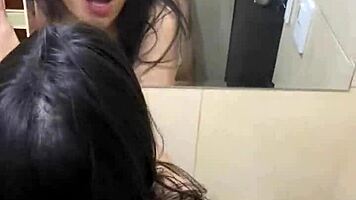 horny latina teen pussy fucked hard in nightclub bathroom