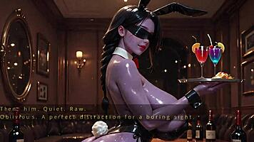 Inexperienced guy pounds bored club hostess's huge tits in realistic 3D hentai fantasy