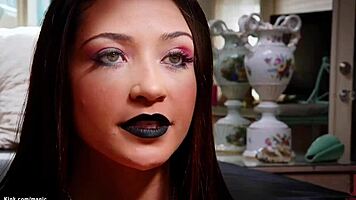 goth teen bound in mysterious bdsm ties