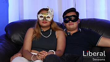 boyfriend convinces latina girlfriend to film her first porno ride
