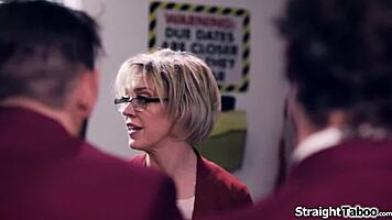 four college boys challenge their teacher in intense showdown