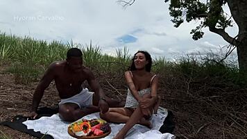 Natural Picnic Adventure with Friend Turns Intimate