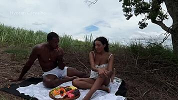 Natural Picnic Adventure with Friend Turns Intimate