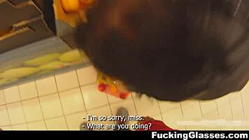 Evelyn Cage Glasses Coed Quickie Fuck Ends in Hot Cumshot Blast