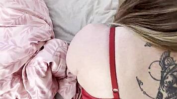 early morning stepmom begs for hard doggystyle after husband leaves