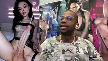 oh god, watch this trans milf cum hands-free from huge toy anal