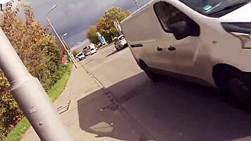 naughty german blonde teen babe pounded roughly outdoors in public pov