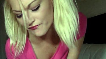 Cute pigtail blonde teen slurps cock like lollipop treat