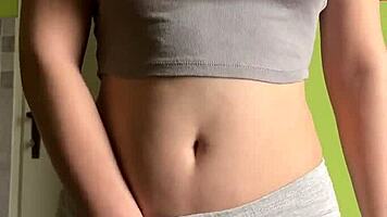 Heart-Pounding Solo Pleasure Overwhelms Cute Young Beauty
