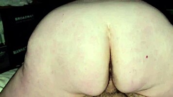 Thick white BBW milf spreads huge ass for massive internal cumshot