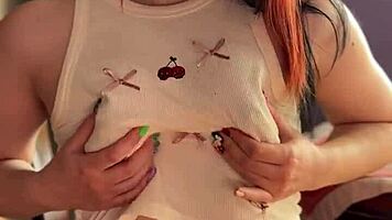 WOW! PETITE REDHEAD'S HAIRY FEET, ARMPITS, BELLY AND BIG ASS EXPOSED!