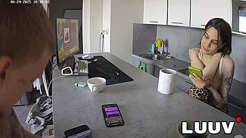 kareflore and abbadon chat casually in kitchen revealing intimate couple secrets