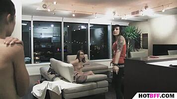 girls get wild fingering at lesbian college party