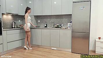 Vintage Stocking Parade in White Lingerie High Heels