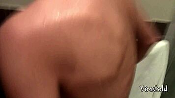damn toilet fuck explodes with creampie flooding my soaking wet pussy!