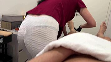 oh god, nurse's throat takes patient's throbbing cock deep