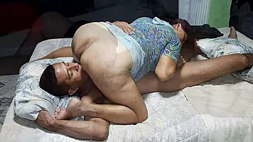 Licking juicy mature latina pussy before hard fuck
