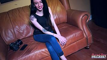 Hannah and Olyssia deliver inked curvy rimjob footjob and passionate assplay duo