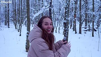 tim team fills wet pussy deep in snowy forest walk 4k