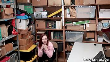 lp officer rams cock balls deep into april reid's office twat