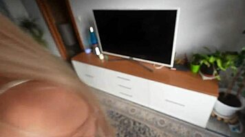 pov: wife sneaks home christmas morning with girl for steamy threesome