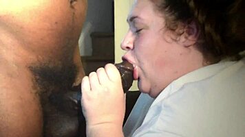 Thick Ass Curvy Slut's Sloppy Deepthroat on Monster Cock with Ball Lick!