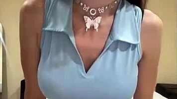 Big tits babe fucks huge dildo bent over homemade doggystyle