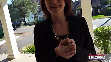 Ravyn's Petite Ginger Dildo Ride To Wet Climax