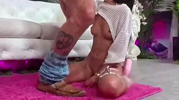 Petite Christina Sage Gags on Rough Face Fuck