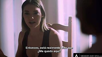 Naughty Anny Aurora Sneaks Off for Deepthroat Doggystyle with Stepdad Spanish Subtitles