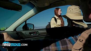 dad, this hitchhiker's tight pussy feels amazing double penetrated - wanna share her with me?