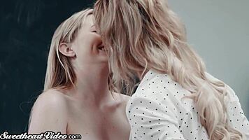 Blonde teen sweetheart scissoring passionately with stacked milf teacher Cherie Deville