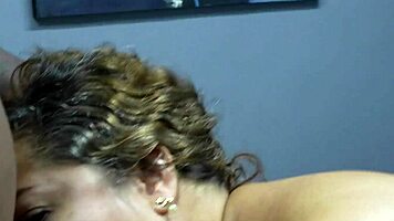 hot mature latina sucks throbbing cock hungrily