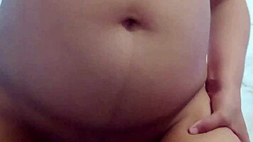 pregnant latina beauty flaunts her juicy swollen curves and wet folds in solo tease