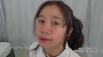 Extrasmall Cute Asian Student Sits On Face Grinding Tight Pussy In Pov