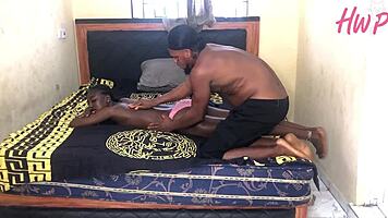 hey my petite ebony pussy gets creampied doggystyle in bedroom