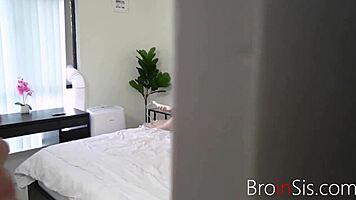 step brother catches her masturbating and fucks hard