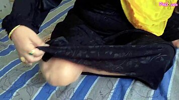 blonde big tits indian babe in burka gets rough doggystyle creampie on ass