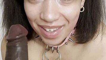 tiny gamer studies hard to squirt creamy on big black cock