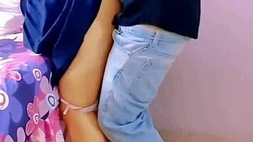 man lifts latina skirt outdoors for hardcore public creampie pounding