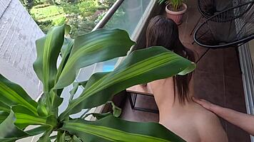 real 18 year old cutie gets balcony pounded by monster cock pov