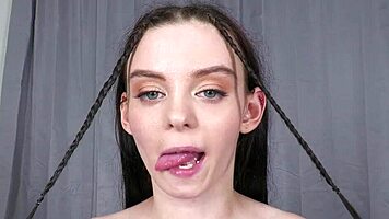Petite Kitty Gulps Massive Cum Facial Load!